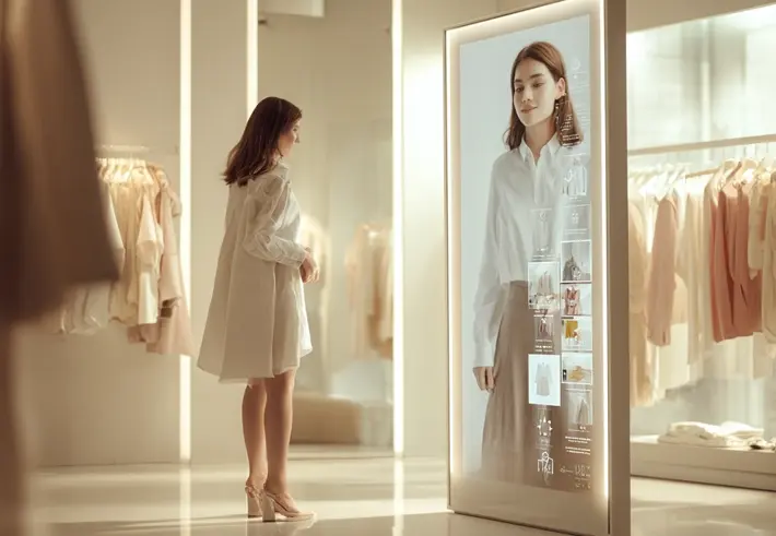 AI avatar in a digital kiosk